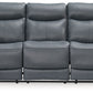 Mindanao - Steel - Pwr Reclining Sofa With Adj Headrest - Leather Match