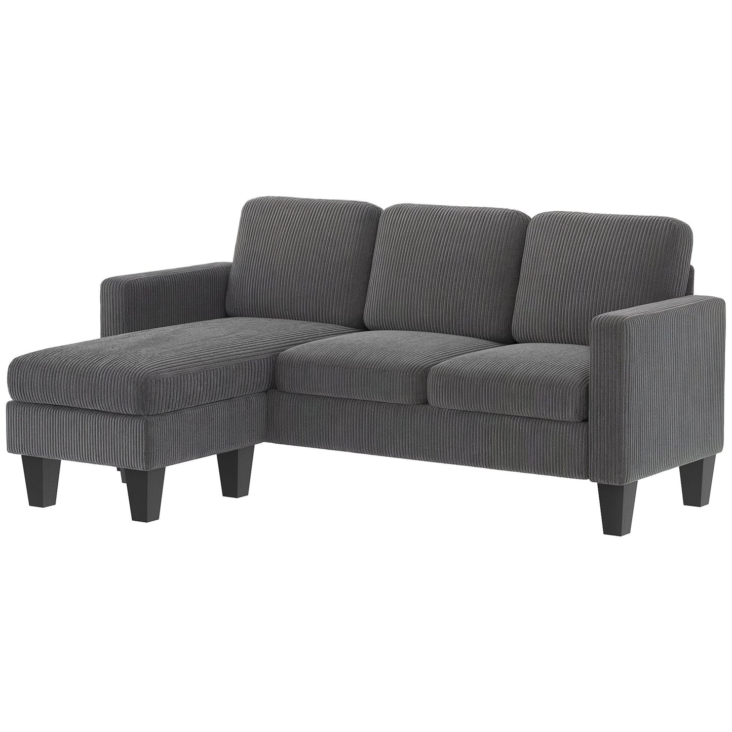 L-Shaped Sectional with Reversible Chaise - Dark Grey