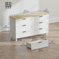 47" Wide Chest of Drawers, Modern Dresser with 6 Drawers and Wood Legs for Bedroom, Living Room, Entryway, White
