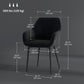 Dining Chairs Set of 2, Velvet-look Fabric Upholstered Kitchen Chairs with Backrest, Armrests and Steel Legs, Black