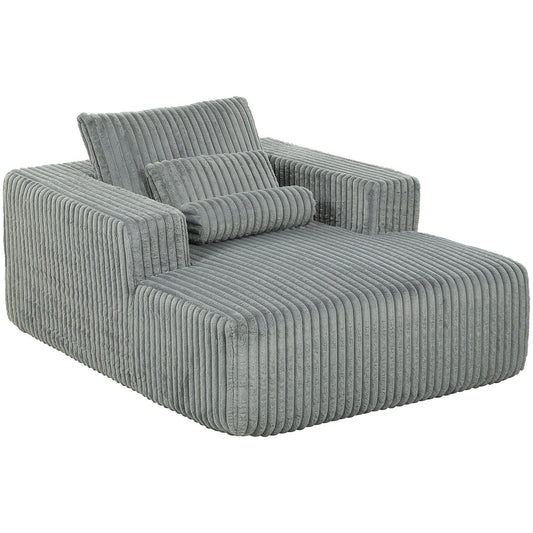 Single Sleeper Chair Sofa Bed with Pillow - Grey