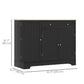 41" Sideboard Buffet Cabinet with 3 Doors - Black