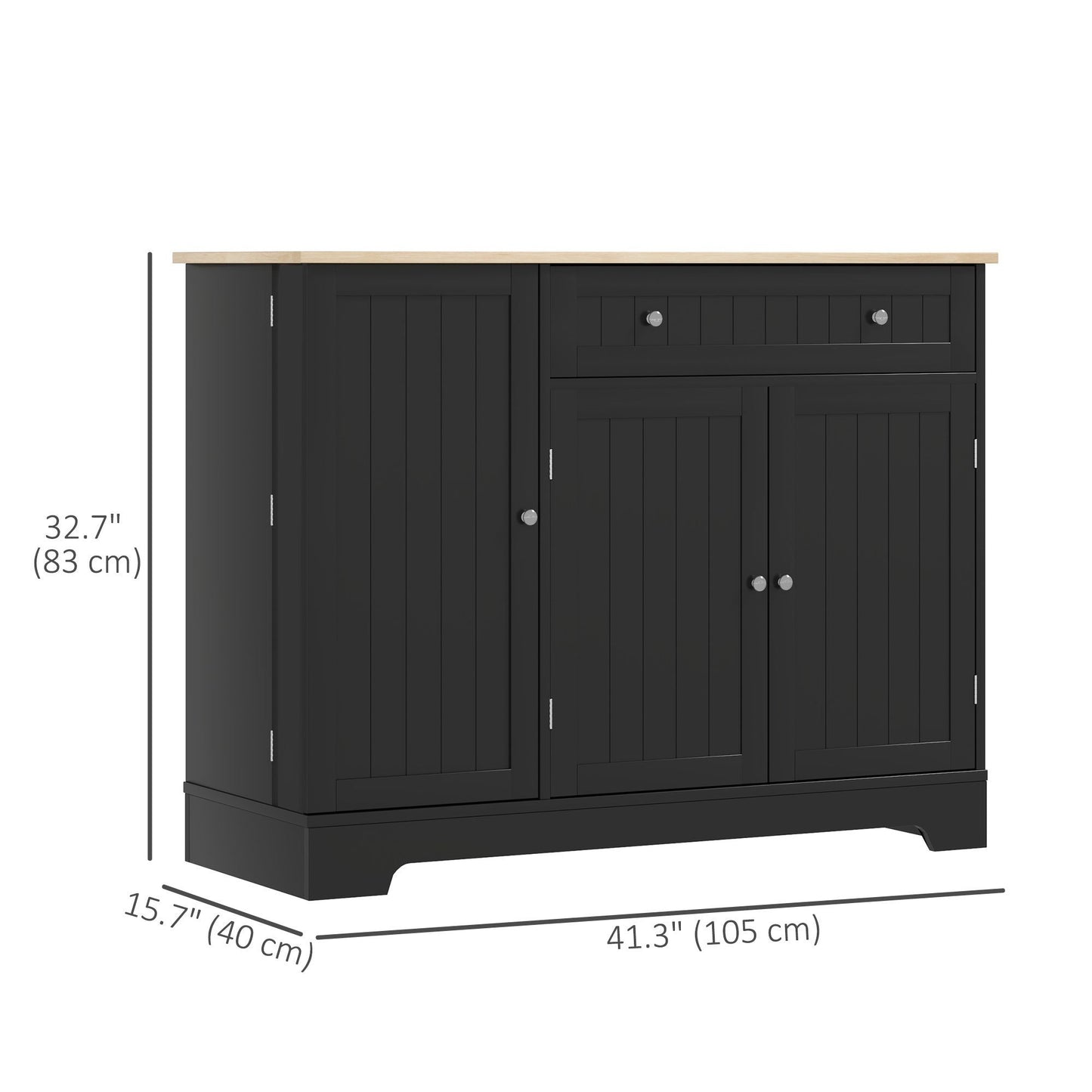 41" Sideboard Buffet Cabinet with 3 Doors - Black