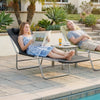 Outdoor Lounge Chair, Portable Adjustable Reclining Seat Folding Chaise Lounge Patio Camping Beach Tanning Chair Bed with Pillow, Black