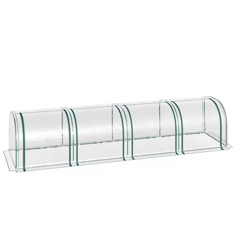 13' x 3' x 2.5' Clear Mini Tunnel Greenhouse with 4 Zipped Doors