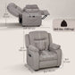 Massage Recliner Chair with Quiet Brushless Motor Pet-Friendly Fabric Power Recliner with 2 Memory Positions Brown