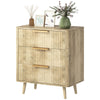 Fluted 3-Drawer Dresser with Pine Legs - Oak