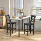 Counter Height Stools Set of 2, Farmhouse Bar Stools with Backs, Solid Wood Counter Stools for Kitchen Island