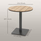 Outdoor Side Table, 28" Weather Resistant Round Patio Table with Slatted Design for Garden, Terrace, Balcony, Natural