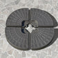 4-Piece Cantilever Offset Patio Umbrella Circular Base Stand w/Carry Handles, Water & Sand Filled