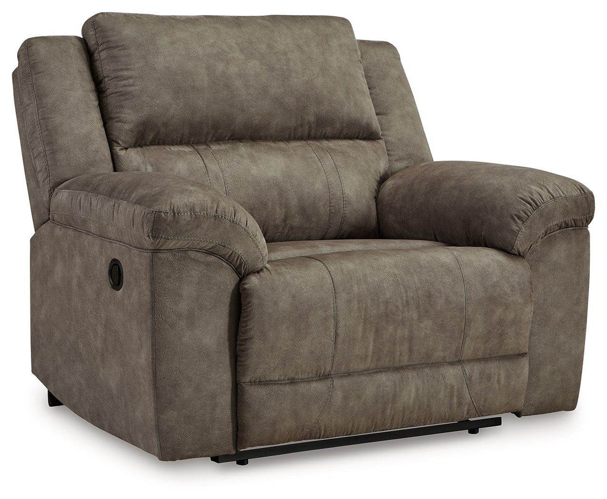 Laresview - Zero Wall Wide Seat Recliner - Faux Leather - Fossil