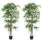 6FT Artificial Bamboo Tree Set of 2, Fake Plant with 1530 Leaves, Greenery Plant in Nursery Pot for Indoor, Green