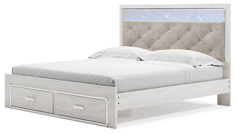 Altyra - White - King Upholstered Storage Bed - Forward Furniture