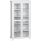 5-Tier Kitchen Pantry Cabinet with Glass Doors - White