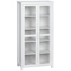 5-Tier Kitchen Pantry Cabinet with Glass Doors - White