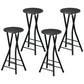 Set of 4 Foldable Barstools, Counter Height Bar Stools with Footrest and Steel Legs for Kitchen Island, Black