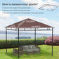 10' x 10' Square Gazebo Canopy Replacement UV Protected Top Cover Sun Shade Coffee