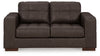 Luigi - Loveseat - Leather Match - Thunder