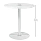 Modern Kitchen Table for 2 people, Round Dining Table with Steel Base for Living Room, Dining Room, White