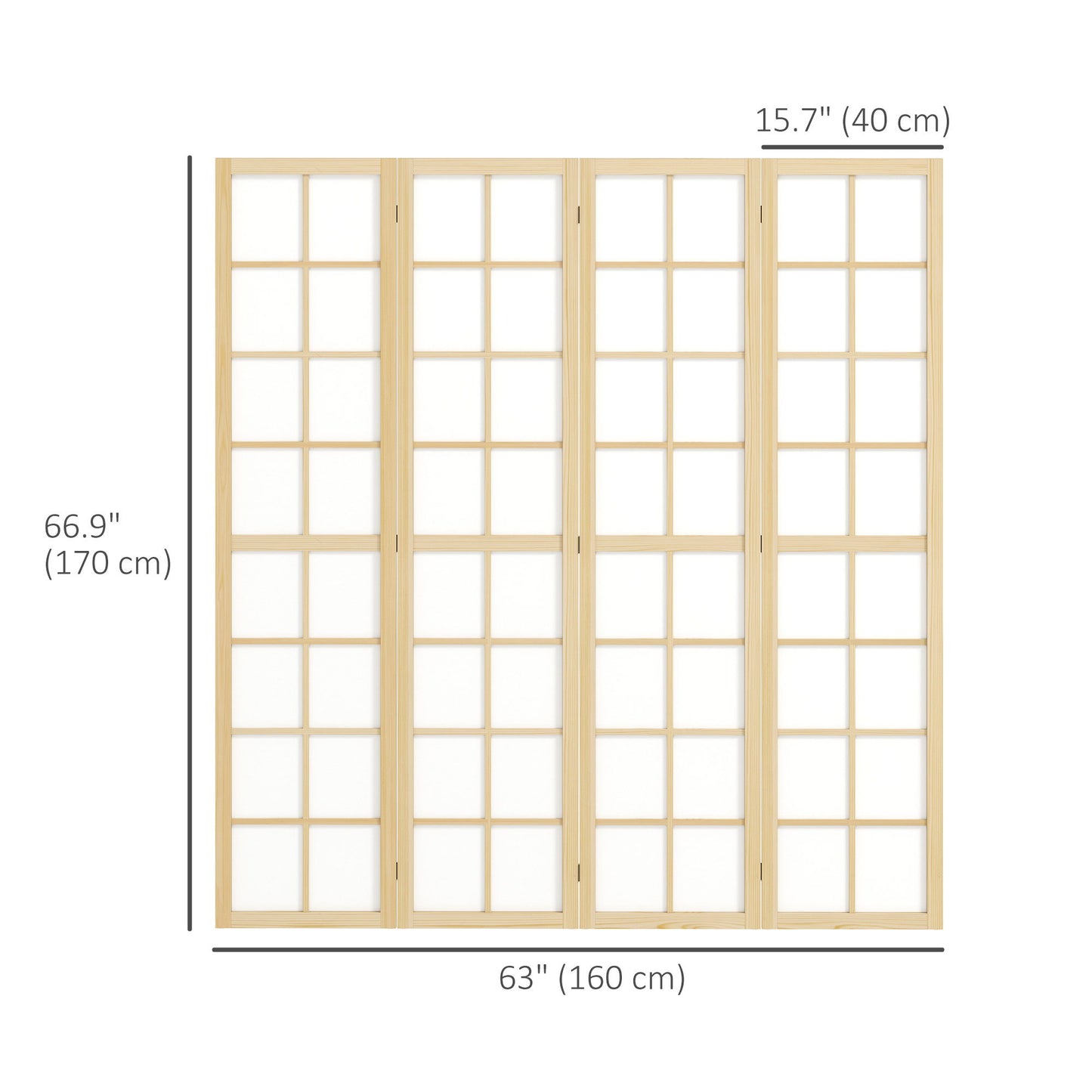 4 Panel Room Divider, 5.6 ft Folding Wall Divider Room Partition for Home Office, Bedroom, Living Room