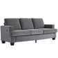 3-Seater Chenille Sofa with USB & Cup Holders - Grey