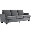 3-Seater Chenille Sofa with USB & Cup Holders - Grey