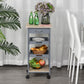 Kitchen Island Rolling Trolley Utility Serving Cart with Drawer Grey