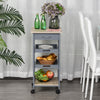 Kitchen Island Rolling Trolley Utility Serving Cart with Drawer Grey