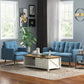Accent Chair, Upholstered Armchair with Tufted Back Cushion and Steel Legs for Living Room, Bedroom, Blue