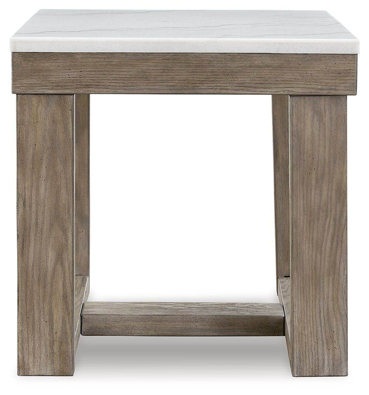 Loyaska - Brown / Ivory - Square End Table - Forward Furniture