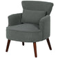 Upholstered Accent Chair with Lumbar Pillow - Grey