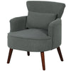 Upholstered Accent Chair with Lumbar Pillow - Grey