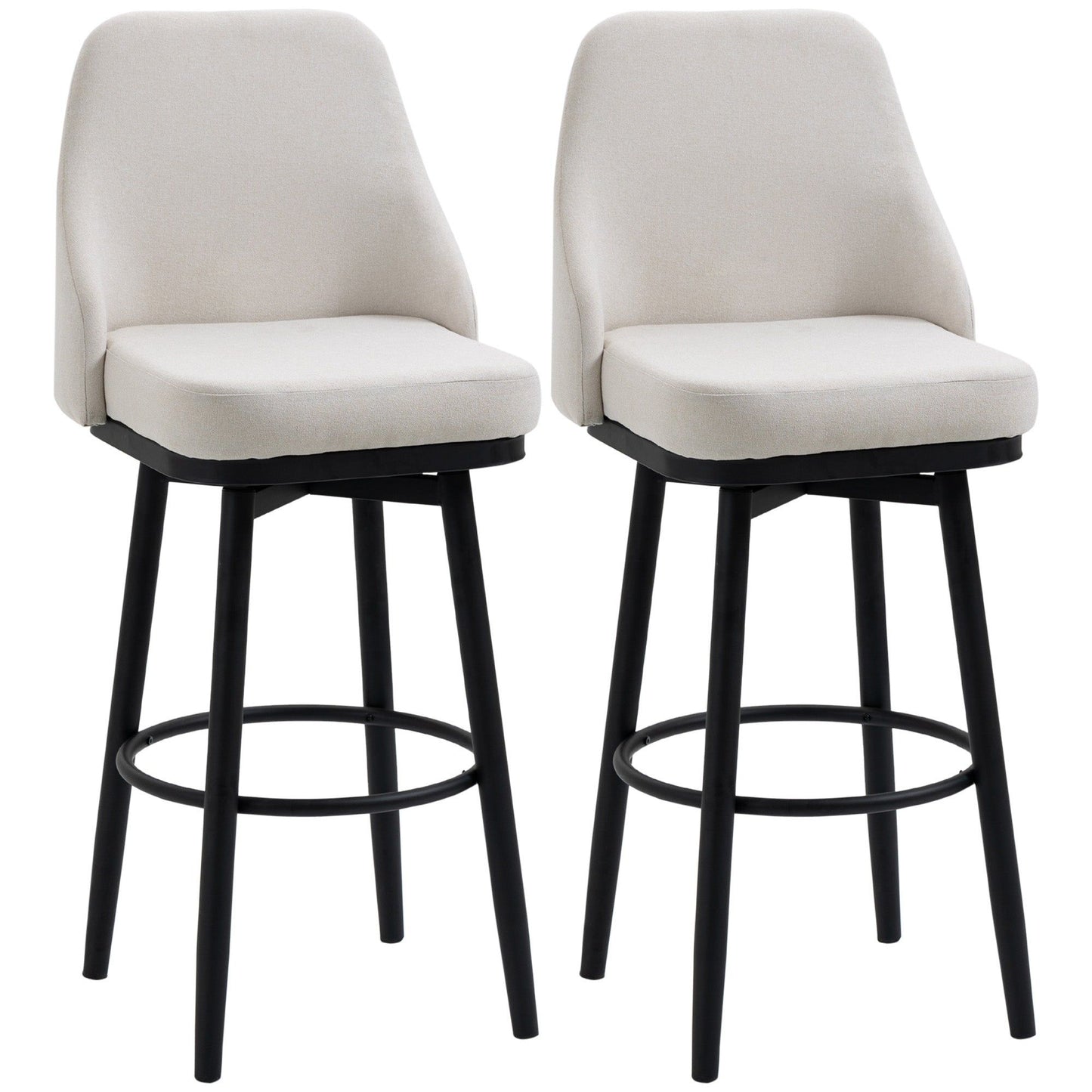 Extra Tall Swivel Bar Stools Set of 2 - Cream White