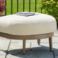 Serene Bay - Dark Brown / White - Ottoman With Cushion