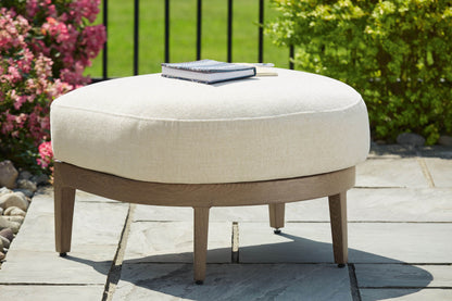 Serene Bay - Dark Brown / White - Ottoman With Cushion - Forward Furniture