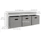 Shoe Storage Bench with Seat, Entryway Bench Seat with Cushion, 3 Fabric Drawers for Hallway, White