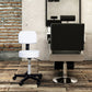 Adjustable Rolling Drafting Stool with Back - White