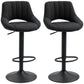 Linen Swivel Bar Stools Set of 2 - Black