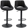 Linen Swivel Bar Stools Set of 2 - Black