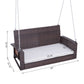2-Person Patio Porch Swing Chair, Outdoor Rattan Hanging Bench with Cushion & 7.2 ft Steel Chains, Beige