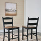 Valebeck - Black / Brown - Barstool (Set of 2)