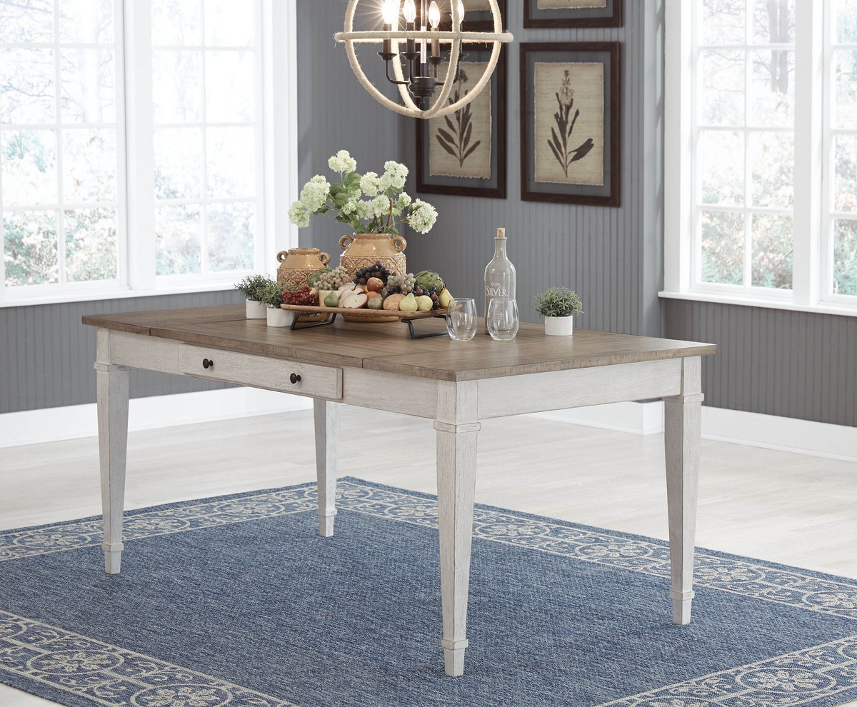 Skempton - White - RECT DRM Table w/Storage - Forward Furniture