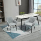 Set of 2 Upholstered Linen Dining Chairs - Light Grey