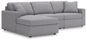 3 Pc. Sectional Sofa With LAF Corner Storage Chaise