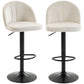 Bar Stools Set of 2, Swivel Counter Height Barstools with Footrest, Cream White