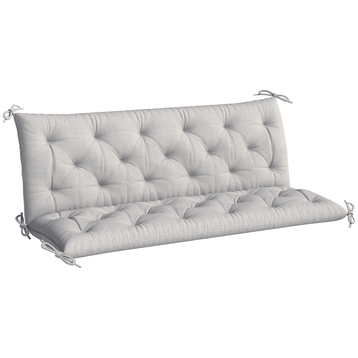 3-Seater Outdoor Bench Swing Chair Replacement Cushions for Patio Garden, Light Grey