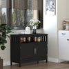 Kitchen Sideboard, Buffet Cabinet, Wooden Storage Console Table with 2-Level Cabinet and Open Shelf, Black