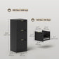 Lockable Filing Cabinet with 3 Fluted Drawers, File Cabinet with Adjustable Hanging Rails for A4 Letter Files, Black