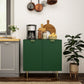 Sideboard Buffet Cabinet with Metal Legs - Green