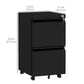 Mobile Vertical Filing Cabinet with Lock, 2-Drawer Steel File Cabinet with Adjustable Hanging Bar for Letter, A4 and Legal Size, Black